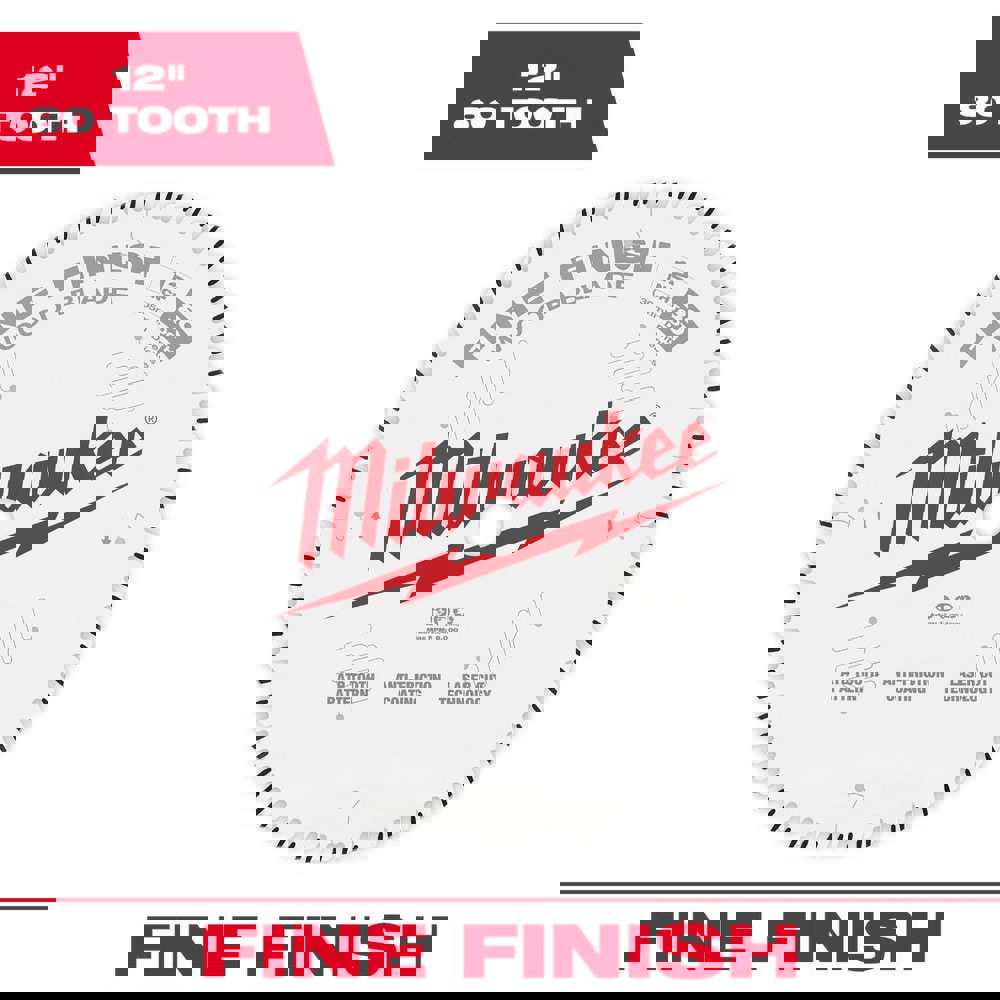 Wet & Dry-Cut Saw Blades; Blade Diameter (Inch): 12 ; Blade Material: Tungsten Carbide Tipped ; Blade Thickness (Decimal Inch): 0.0890 ; Arbor Hole Diameter (Inch): 1 ; Number of Teeth: 80 ; Arbor Style: Round
